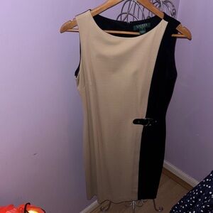 New Lauren Ralph Lauren  Beige and Black Dress